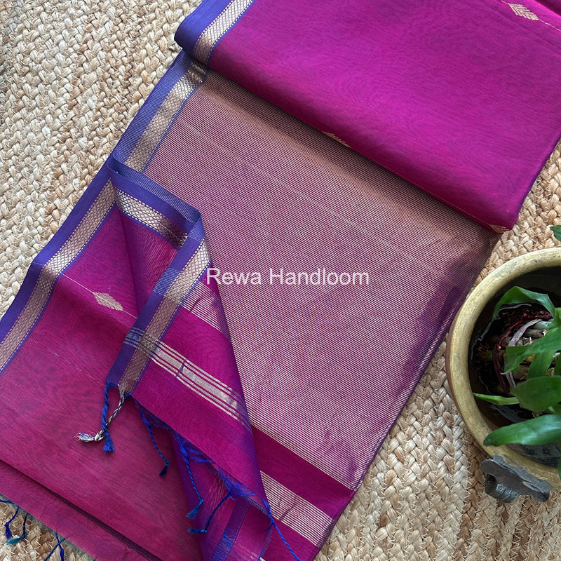  Lining Butti Shaded Maheshwari Saree