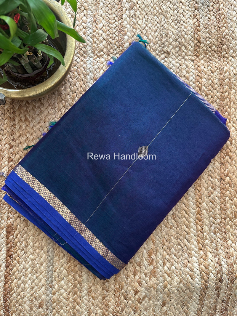 Blue Lining Butti Shaded Maheshwari Saree SBS071 – Rewa Handloom