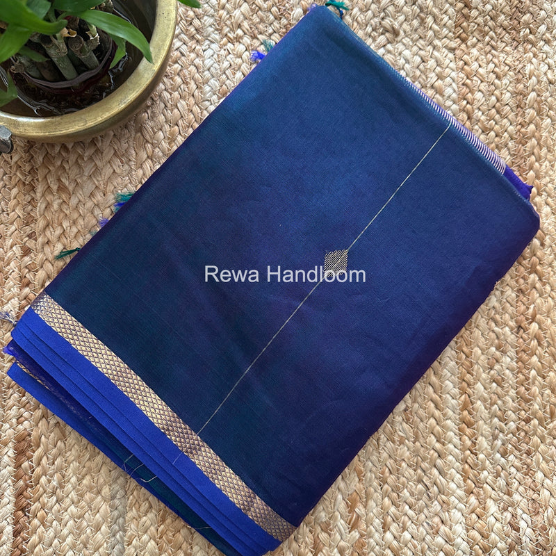 Blue Lining Butti Shaded Maheshwari Saree SBS071