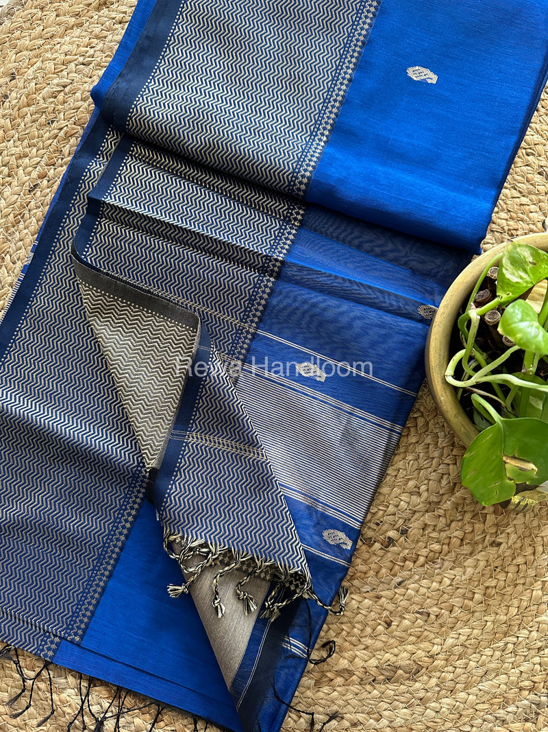 Maheshwari Blue Resham Thread Butti Saree-RBS-012