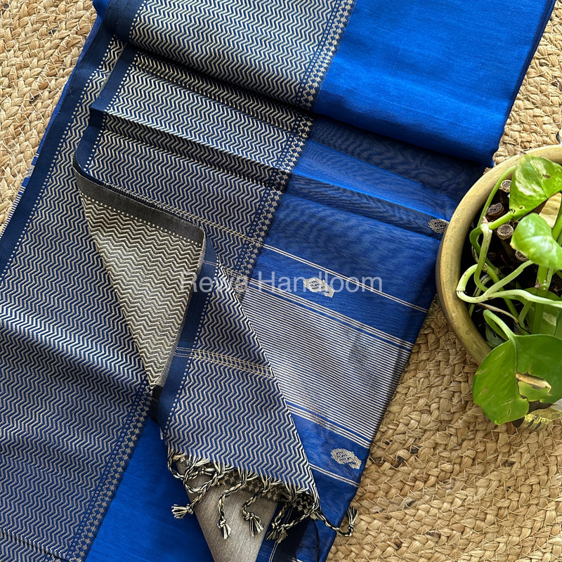 Maheshwari Blue Resham Thread Butti Saree-RBS-012