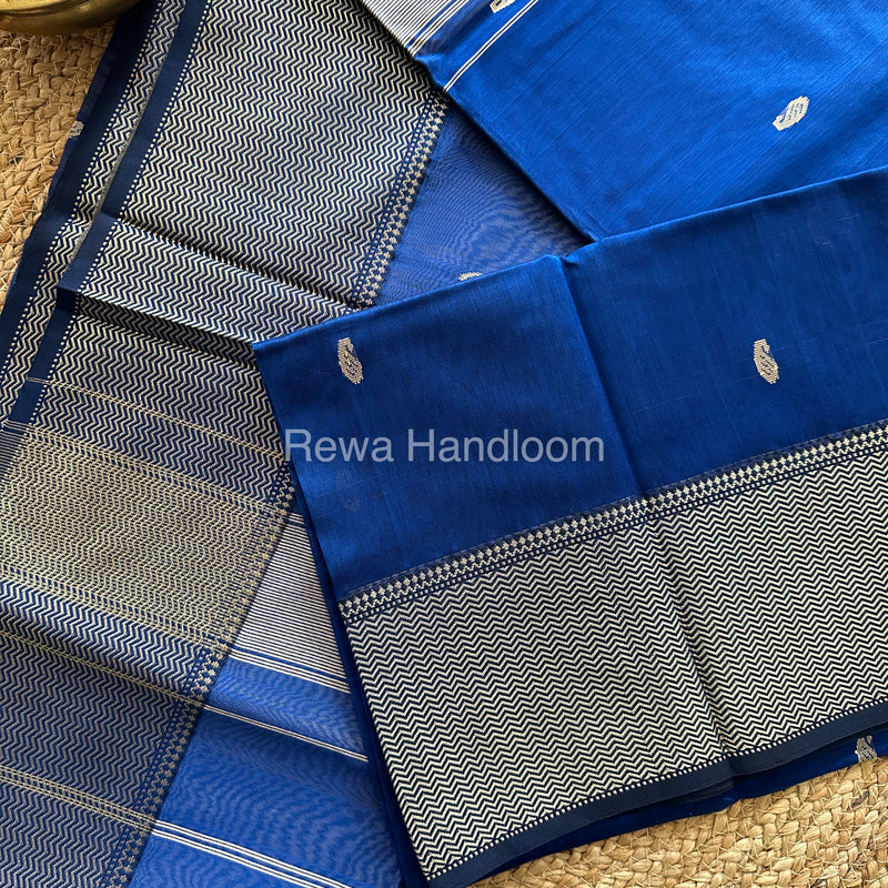 Maheshwari Blue Resham Thread Butti Saree-RBS-012