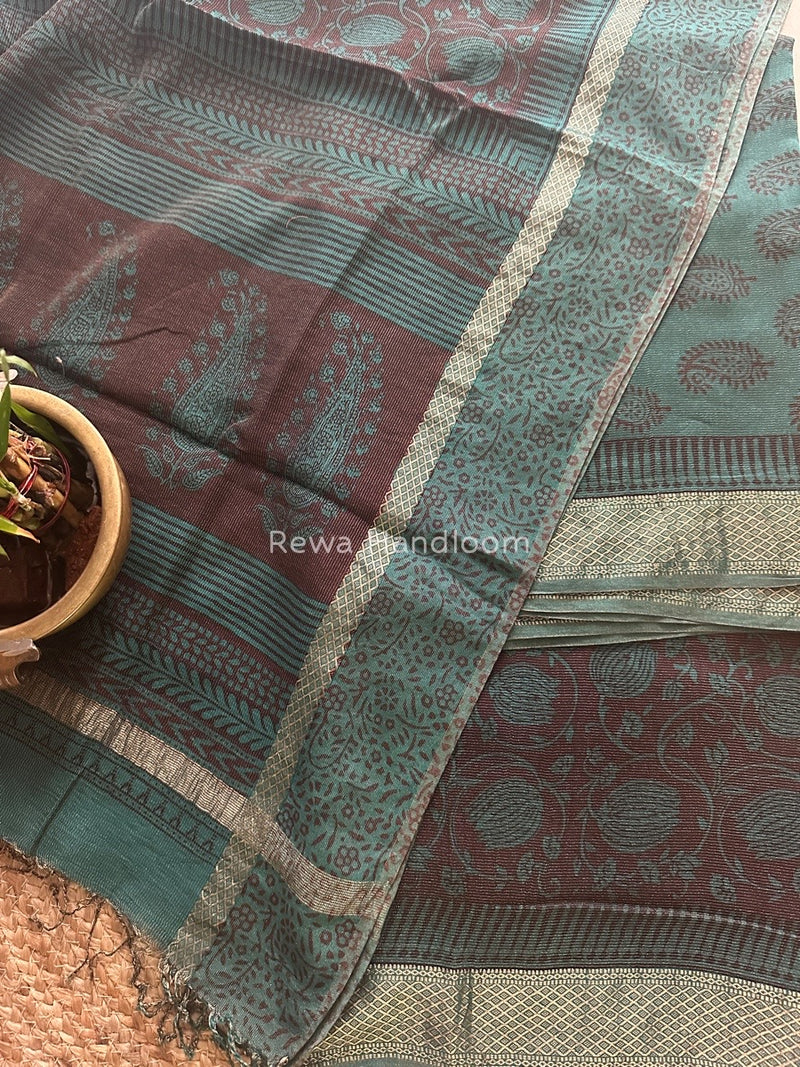  Bagh Print Tissue Suit