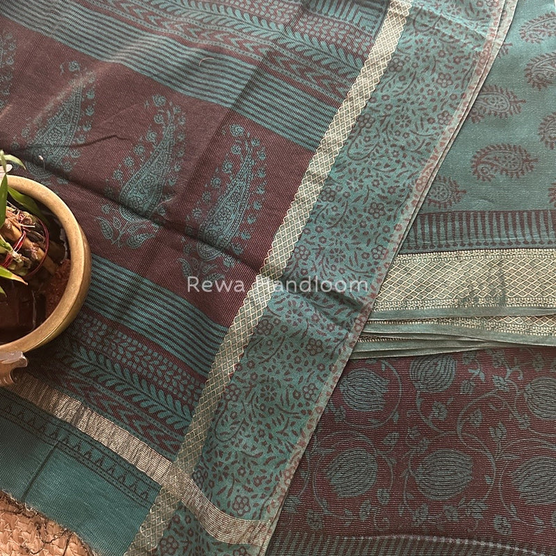  Bagh Print Tissue Suit