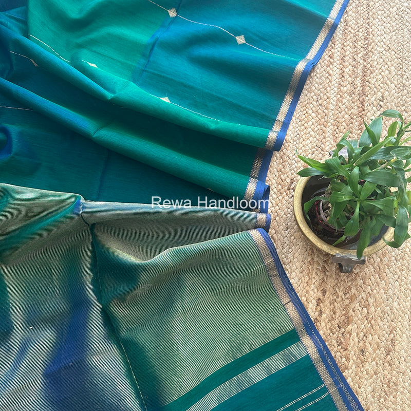 Morpankhi Lining Butti Shaded Maheshwari Saree SBS069