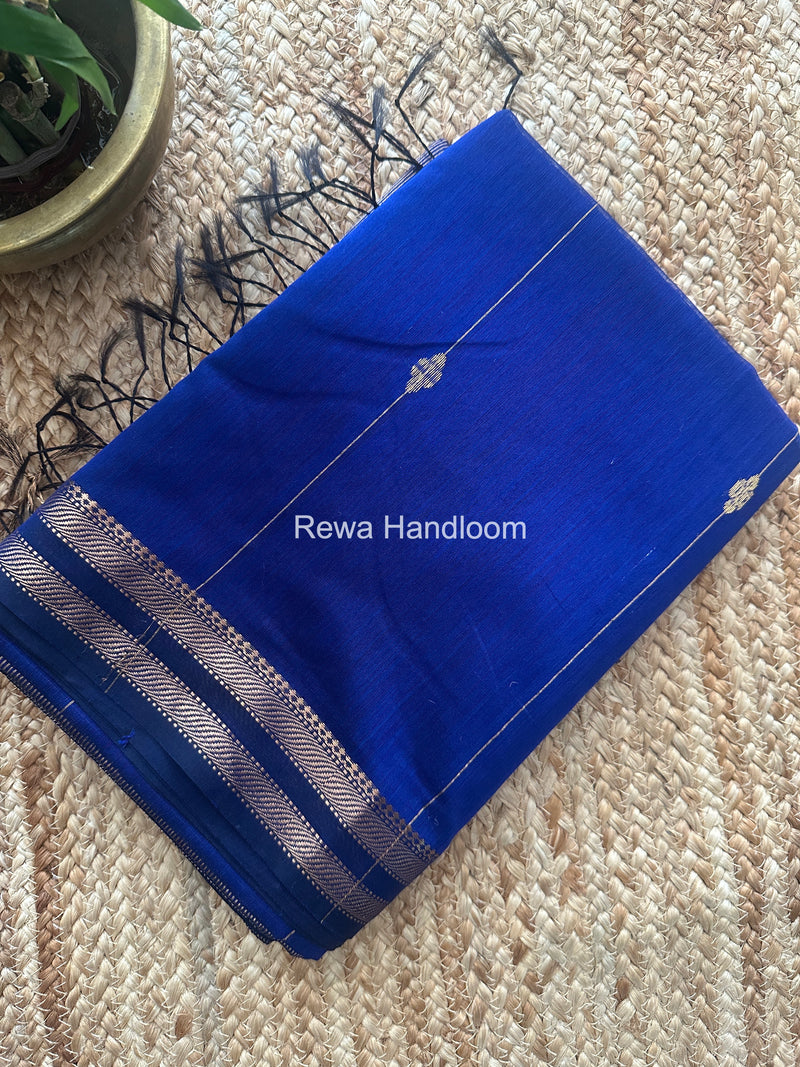 Blue Lining Butti Shaded Maheshwari Saree SBS073