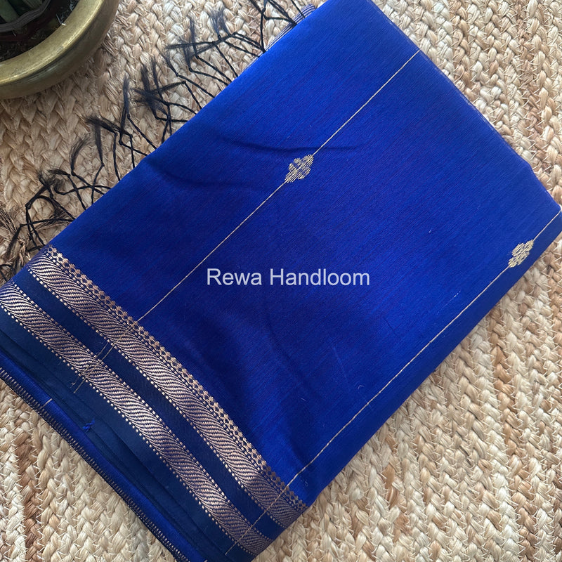 Blue Lining Butti Shaded Maheshwari Saree SBS073