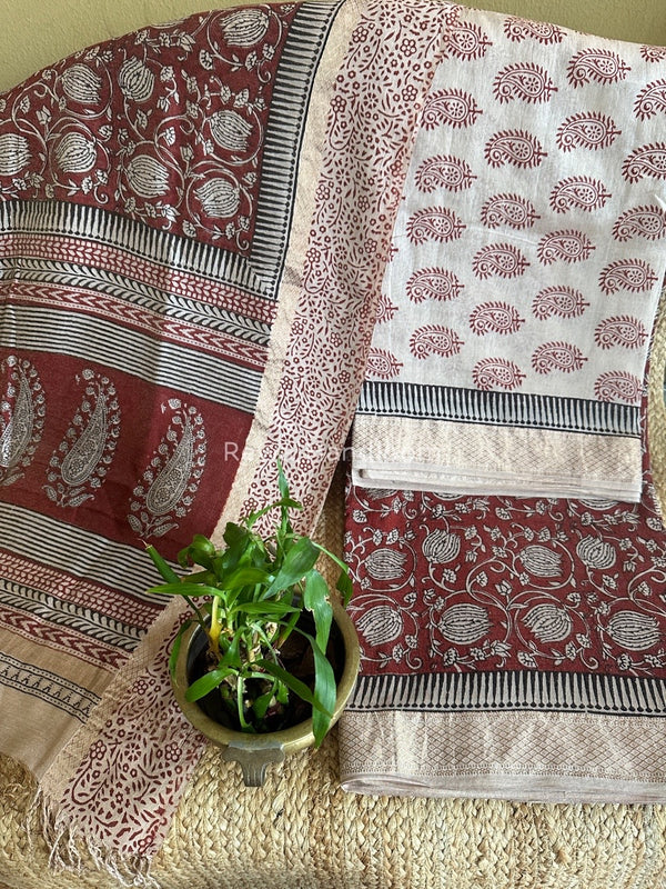 Maheshwari Bagh Print Tissue Suit
