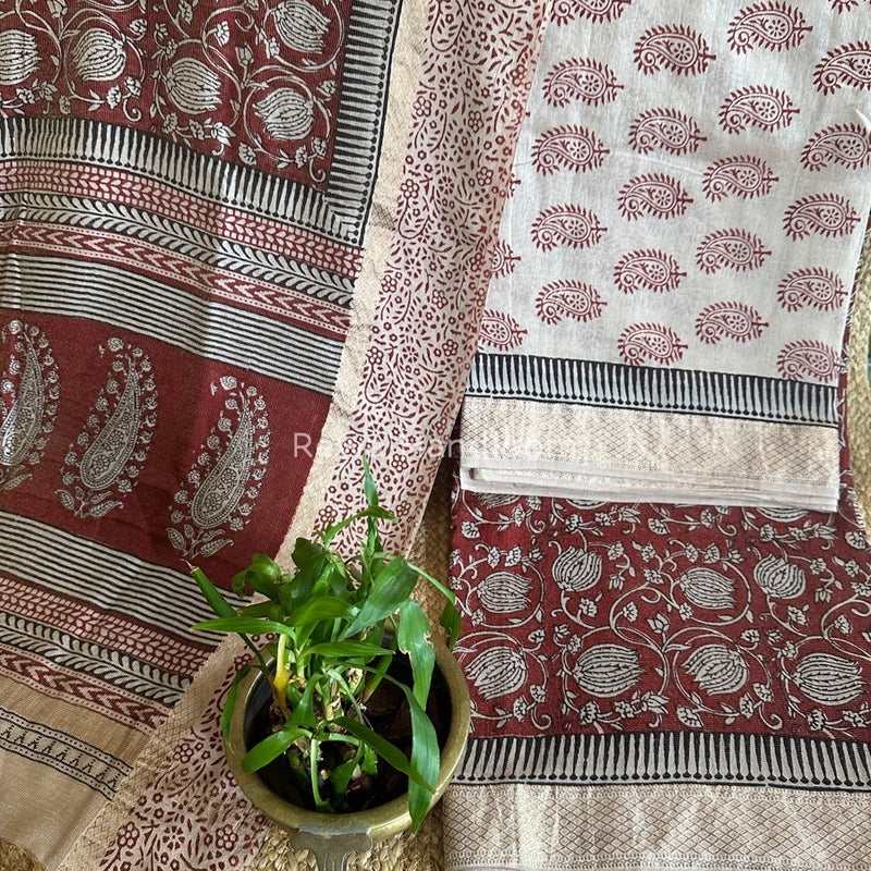 Maheshwari Bagh Print Tissue Suit