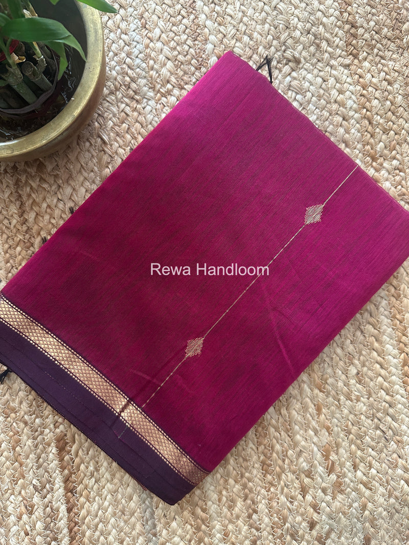 Magenta Lining Butti Shaded Maheshwari Saree SBS070
