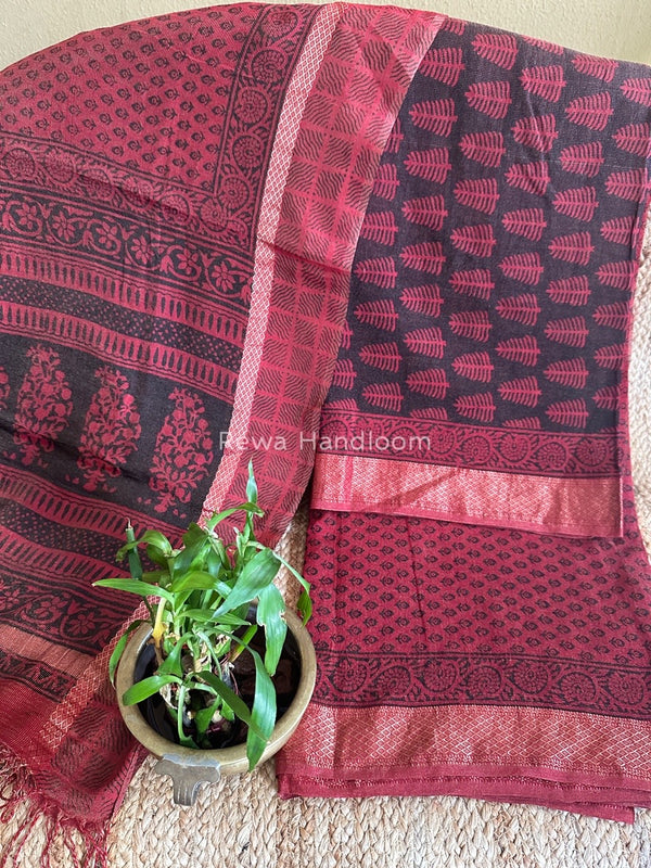 Maheshwari Bagh Print Tissue Suit