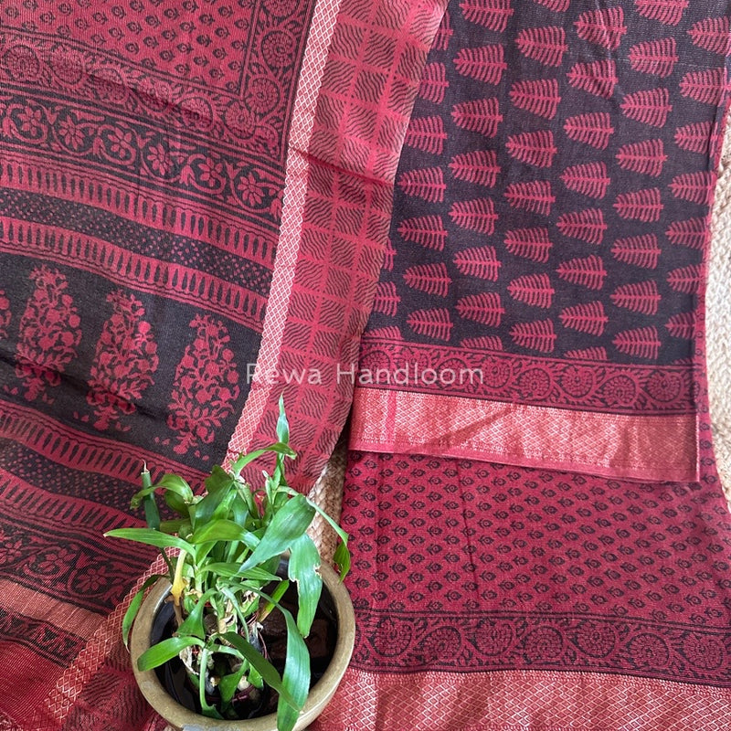 Maheshwari Bagh Print Tissue Suit