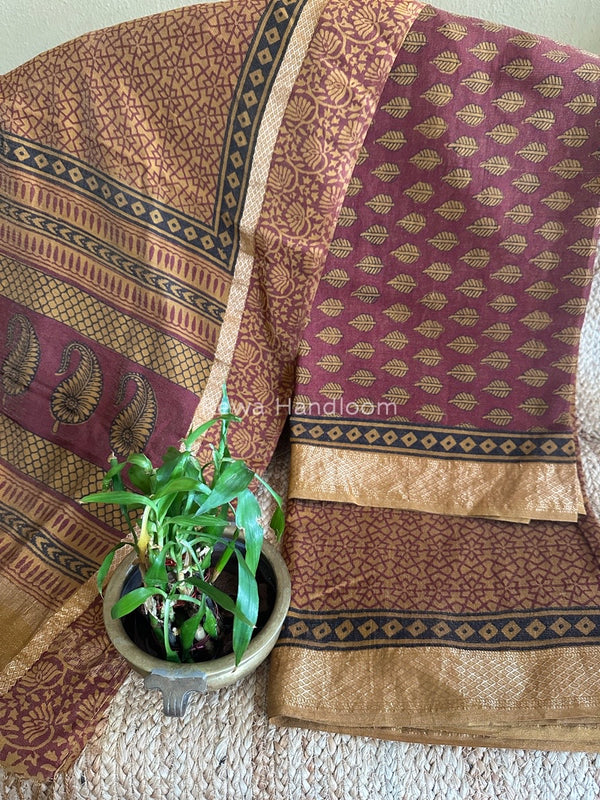 Maheshwari Bagh Print Tissue Suit