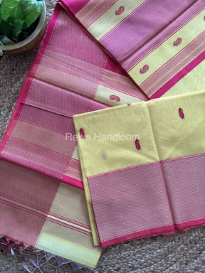 Maheshwari Yellow Resham Thread Butti Saree-RBS-013