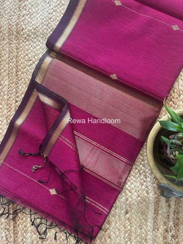  Lining Butti Shaded Maheshwari Saree