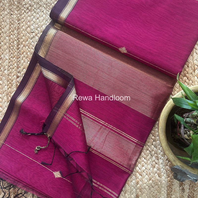  Lining Butti Shaded Maheshwari Saree