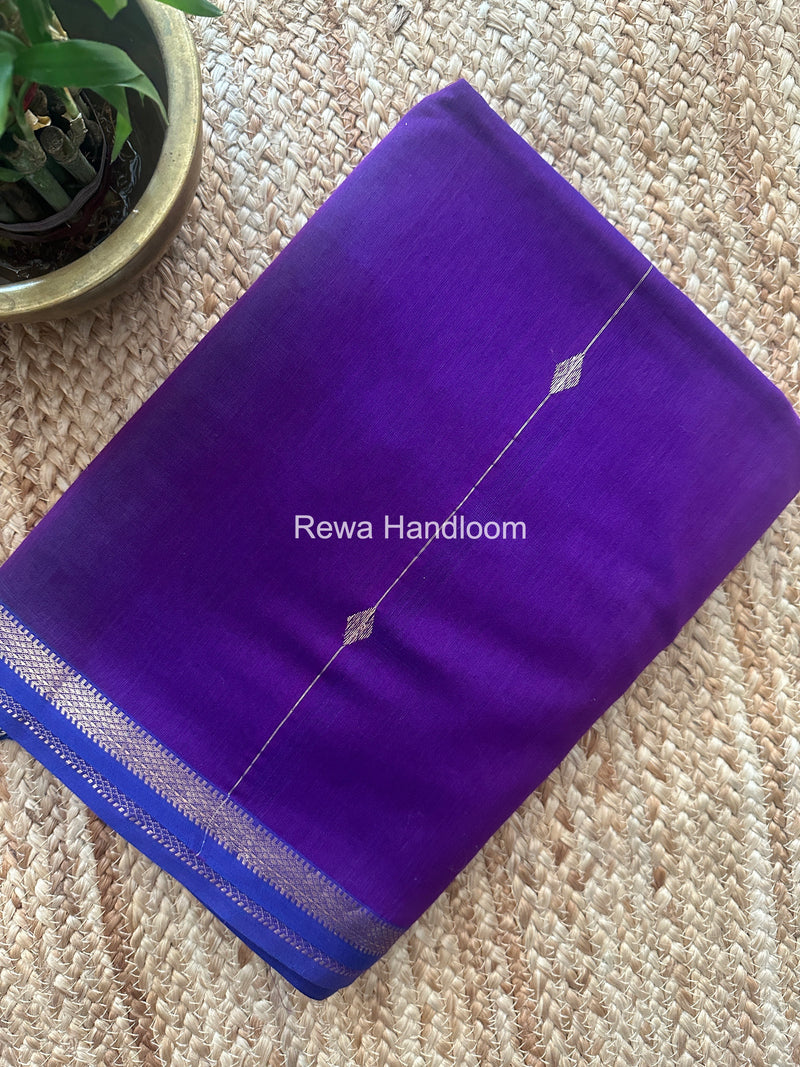 Deep Purple Lining Butti Shaded Maheshwari Saree SBS092