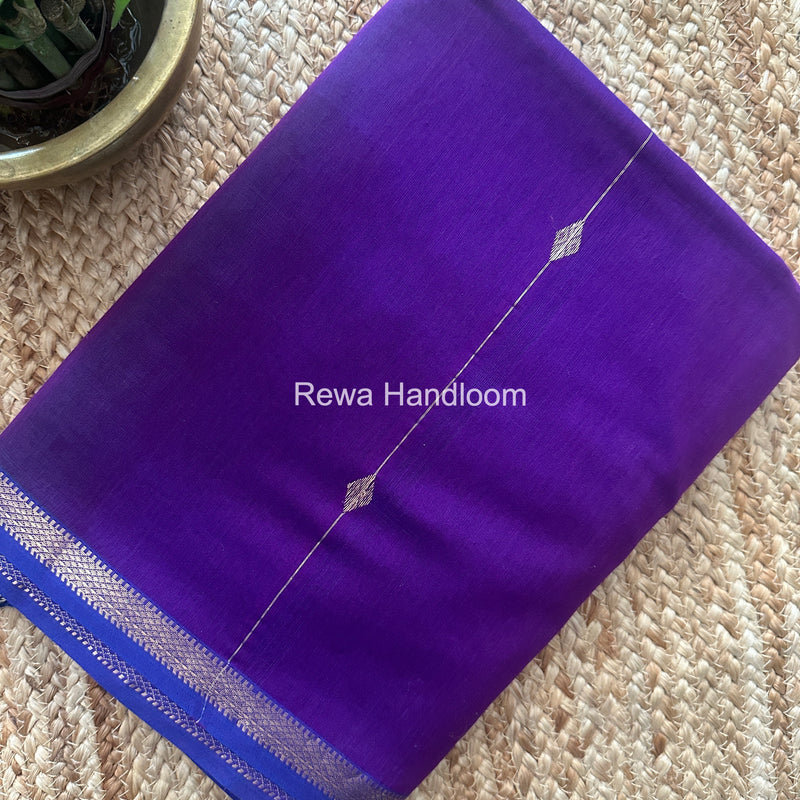 Deep Purple Lining Butti Shaded Maheshwari Saree SBS092