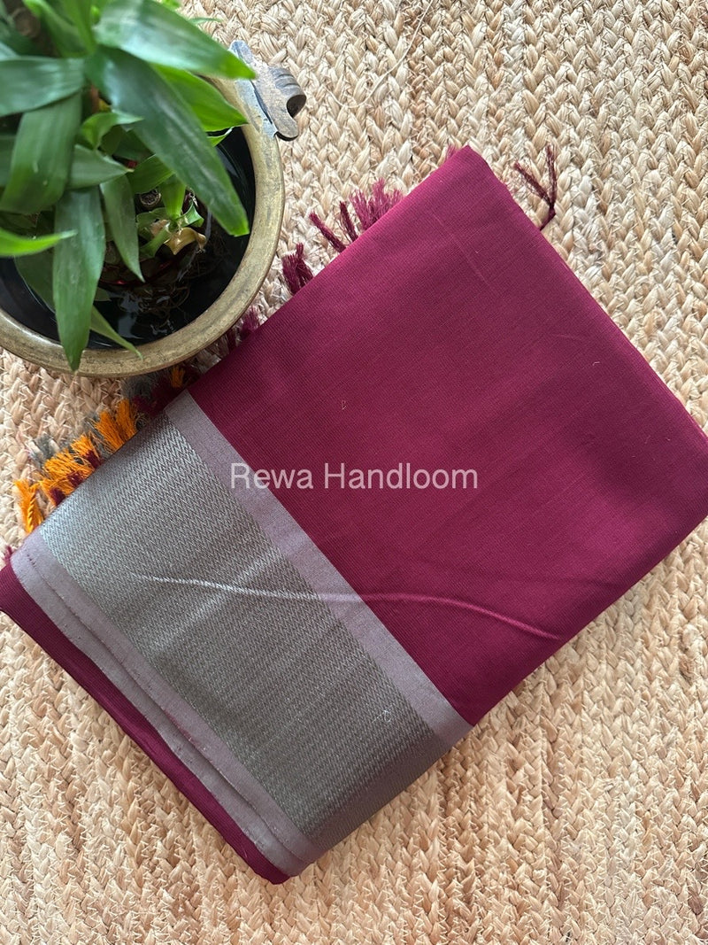 Maheshwari Wine Heavy Pallu Saree DPS027