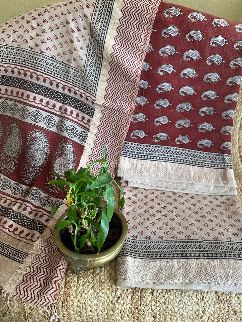 Maheshwari Bagh Print Tissue Suit