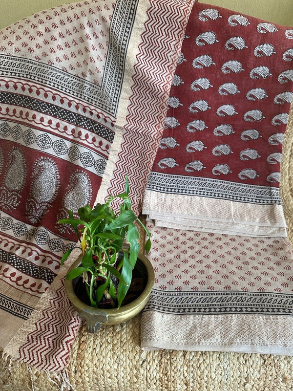 Maheshwari Bagh Print Tissue Suit