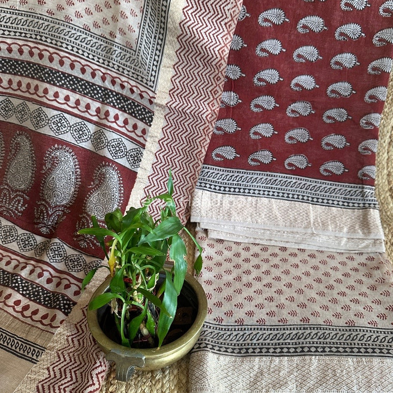 Maheshwari Bagh Print Tissue Suit