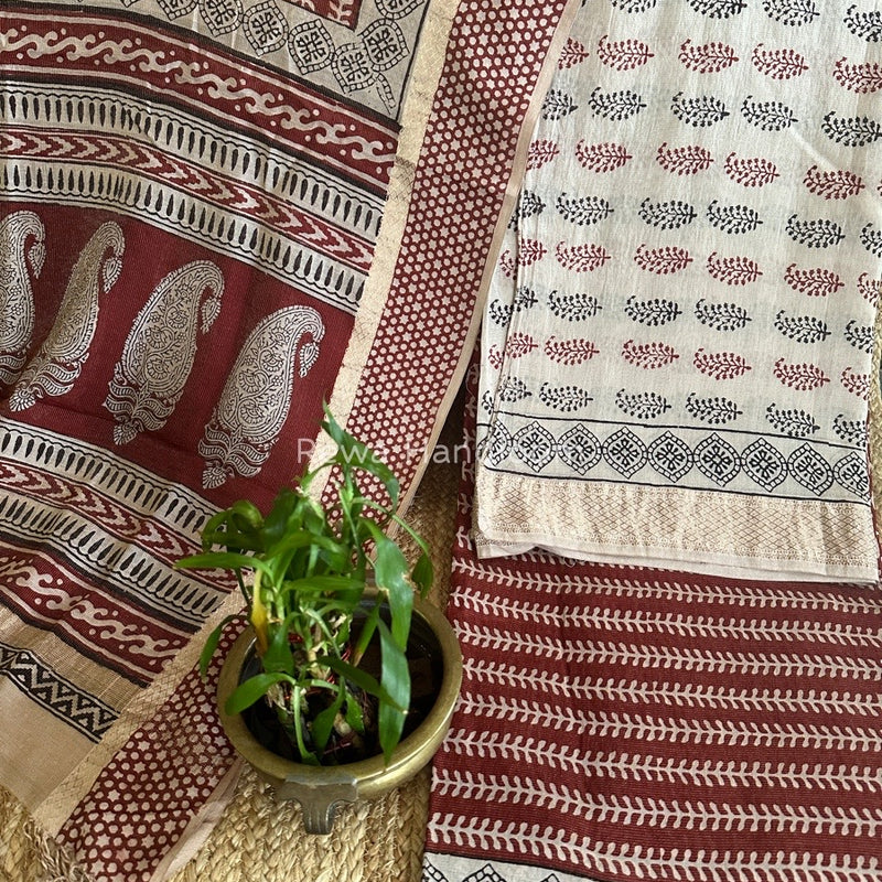 Maheshwari Bagh Print Tissue Suit