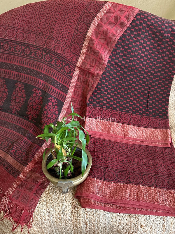 Maheshwari Bagh Print Tissue Suit