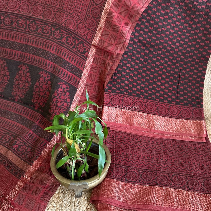 Maheshwari Bagh Print Tissue Suit