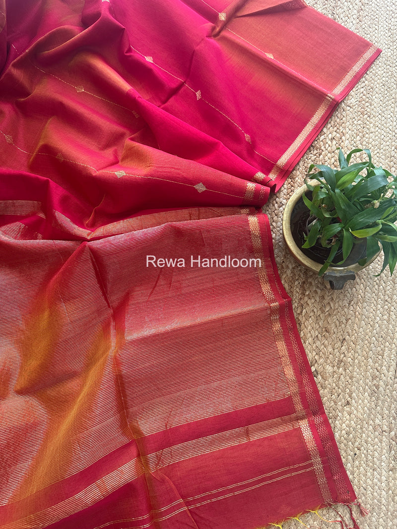 Pink Lining Butti Shaded Maheshwari Saree SBS093