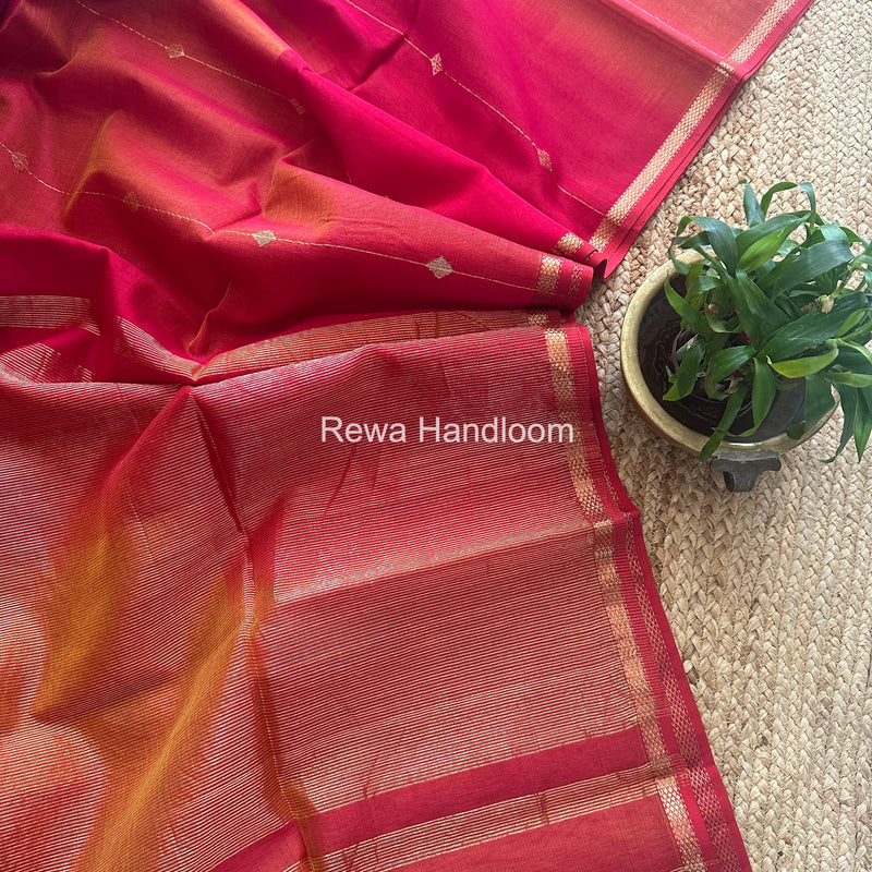 Pink Lining Butti Shaded Maheshwari Saree SBS093