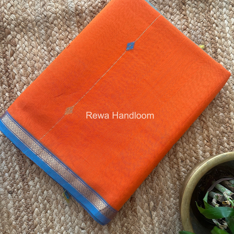 Orange Lining Butti Shaded Maheshwari Saree SBS084