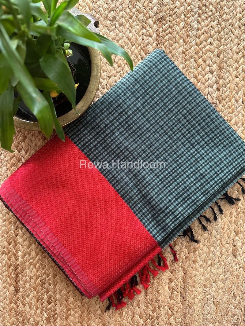 Maheshwari Grey Resham Thread Border Saree RES019