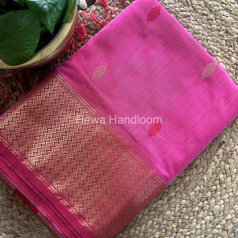  Sikka Butta Pallu Zari Border Saree ~ Maheshwari Saree