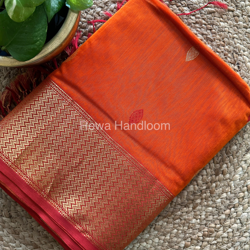  Sikka Butta Pallu Zari Border Saree ~ Maheshwari Saree