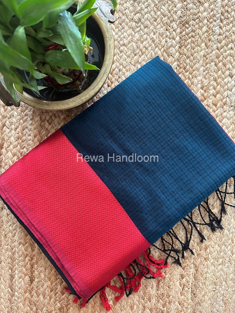 Maheshwari Blue Resham Thread Border Saree RES018