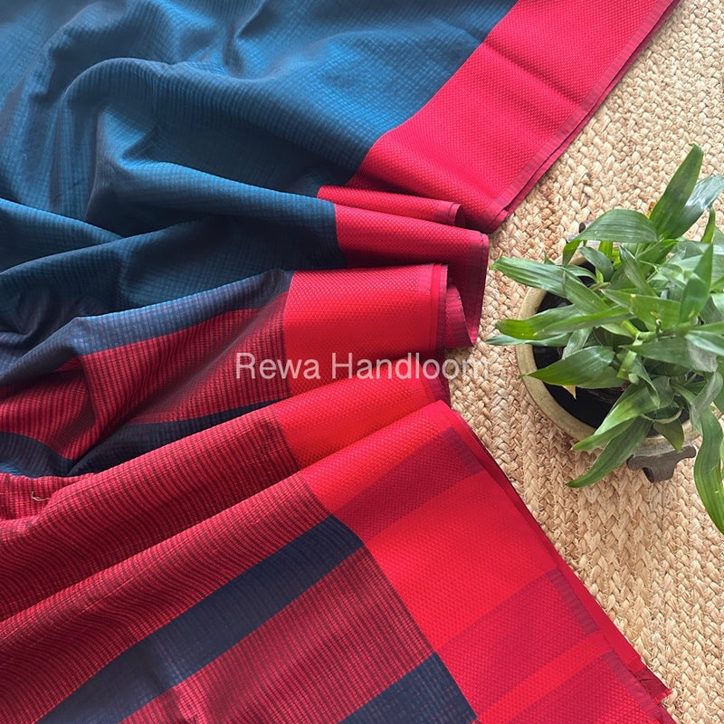 Maheshwari Blue Resham Thread Border Saree RES018