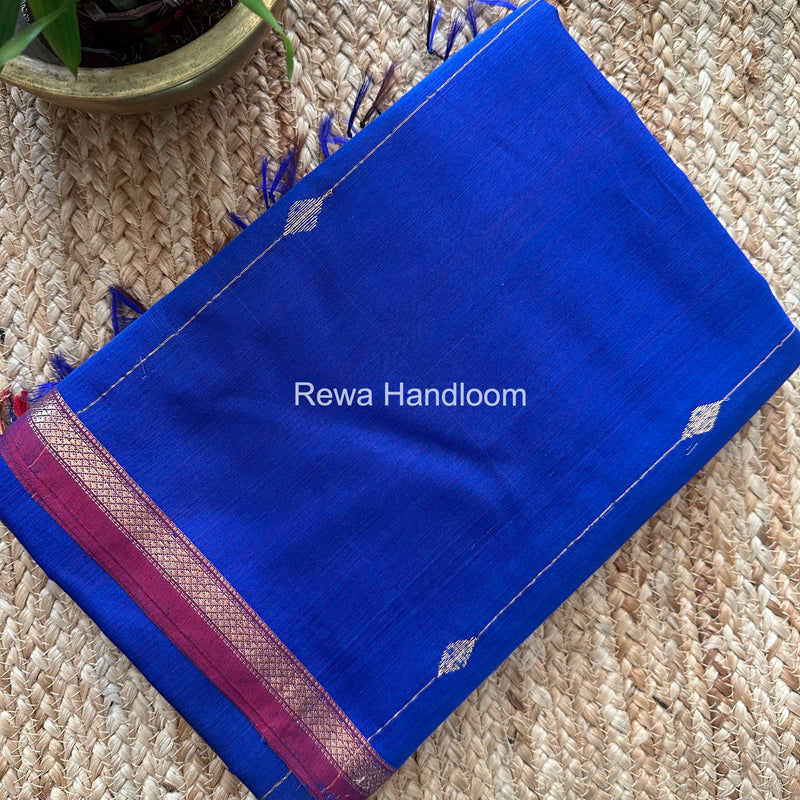 Blue Lining Butti Shaded Maheshwari Saree SBS095