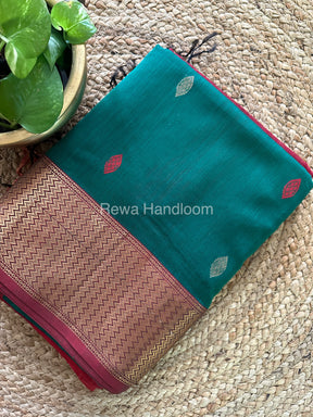  Sikka Butta Pallu Zari Border Saree ~ Maheshwari Saree