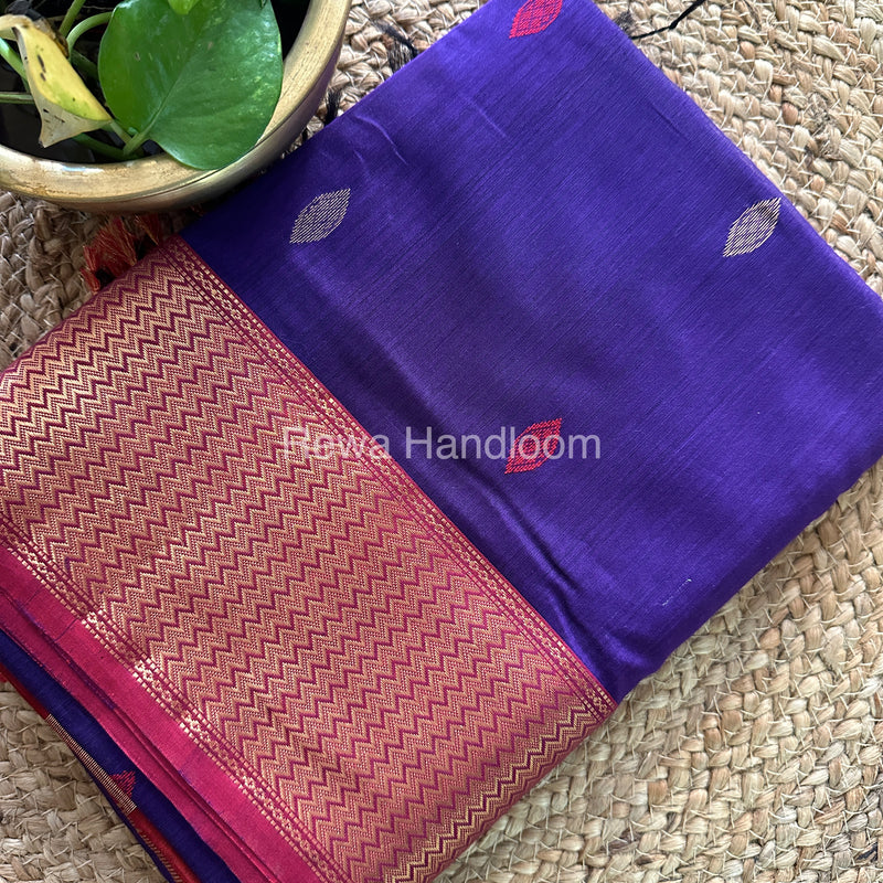  Sikka Butta Pallu Zari Border Saree ~ Maheshwari Saree