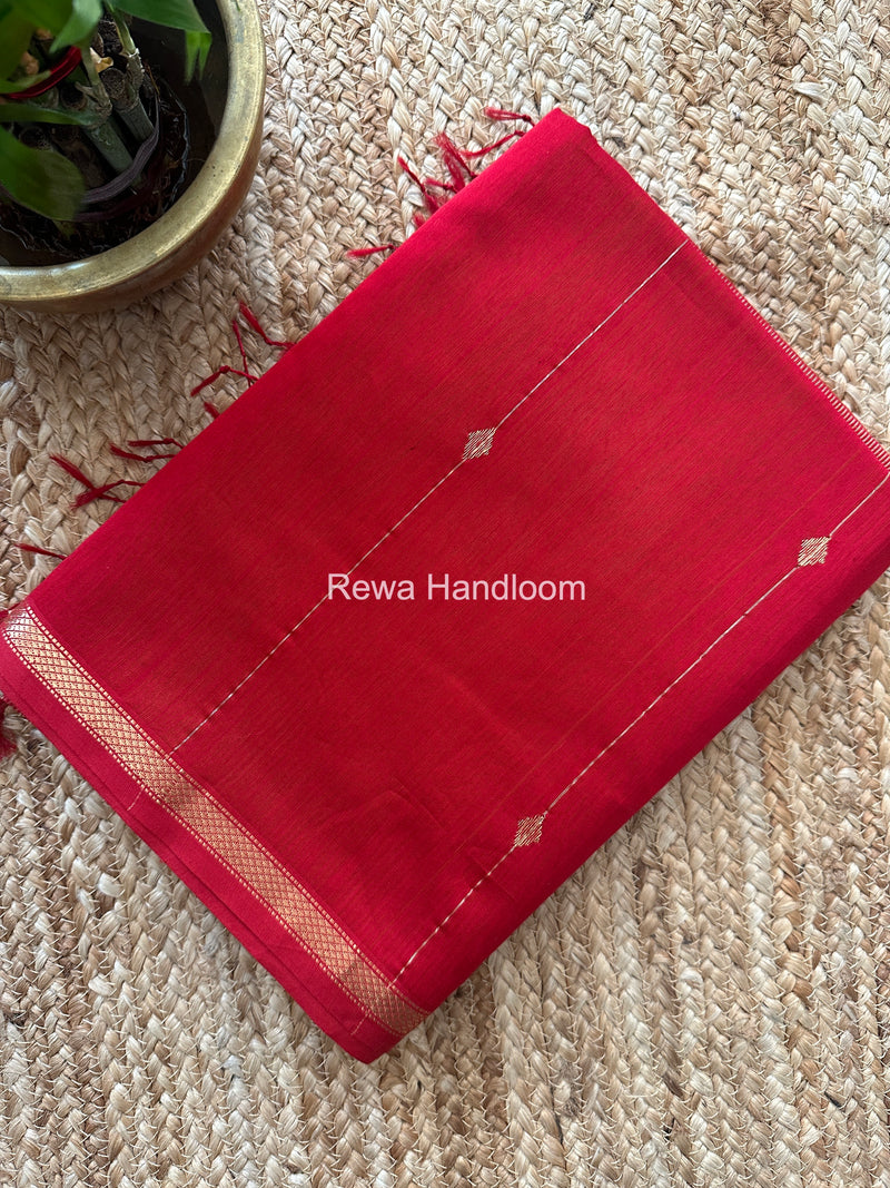 Red Lining Butti Shaded Maheshwari Saree SBS097