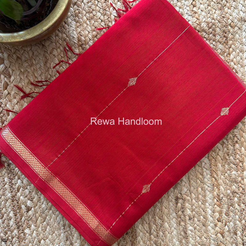 Red Lining Butti Shaded Maheshwari Saree SBS097