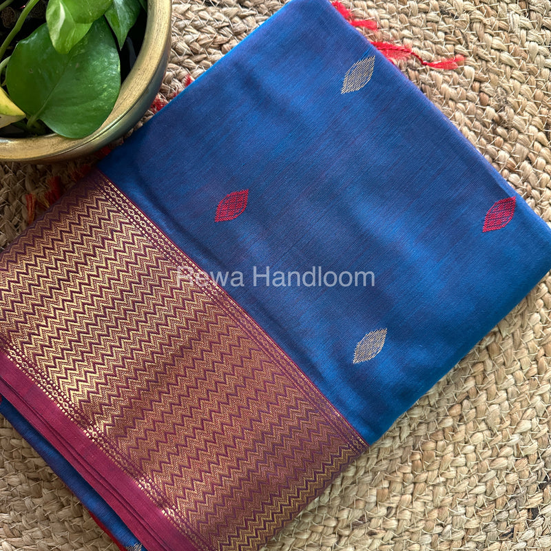  Sikka Butta Pallu Zari Border Saree ~ Maheshwari Saree