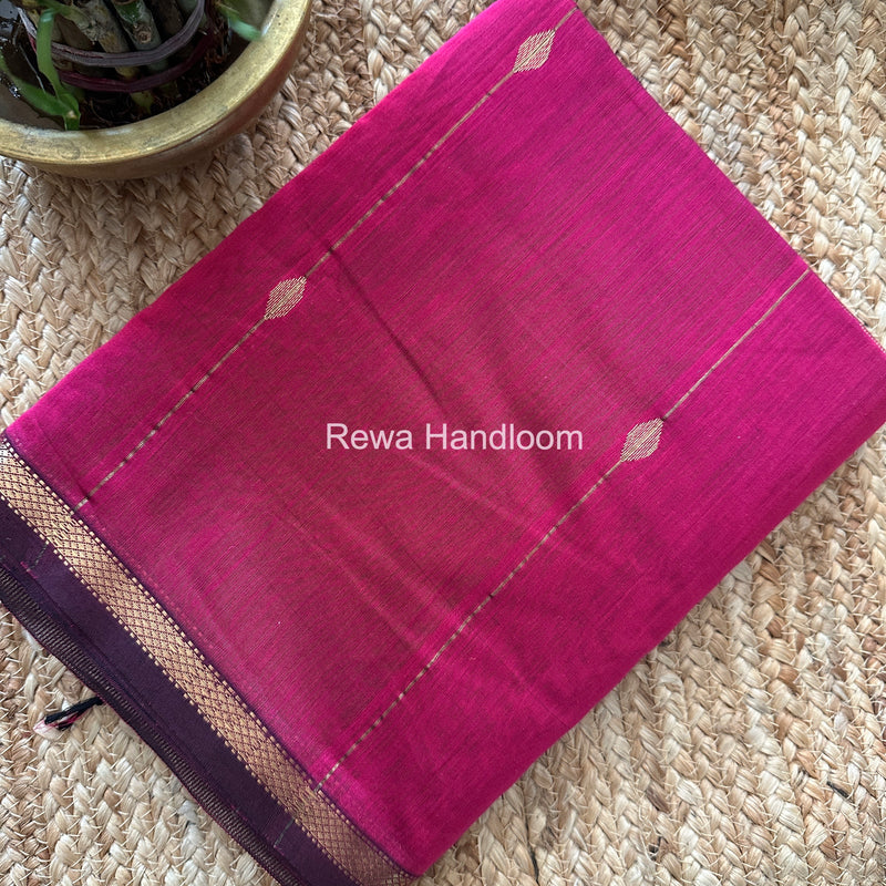Pink Lining Butti Shaded Maheshwari Saree SBS083