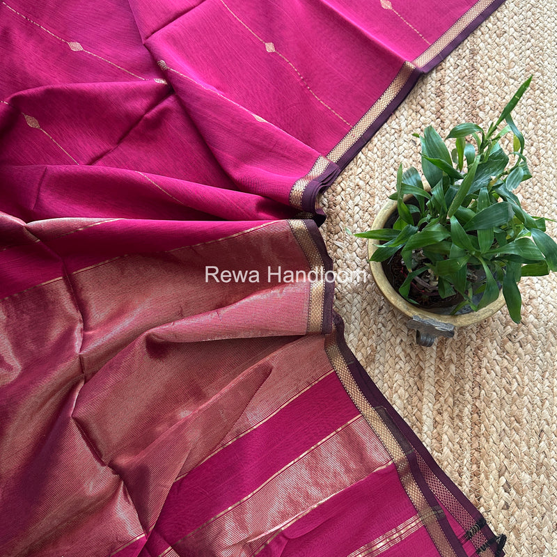 Pink Lining Butti Shaded Maheshwari Saree SBS083