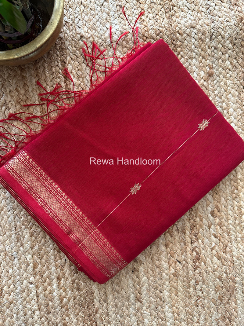 Red Lining Butti Shaded Maheshwari Saree SBS099