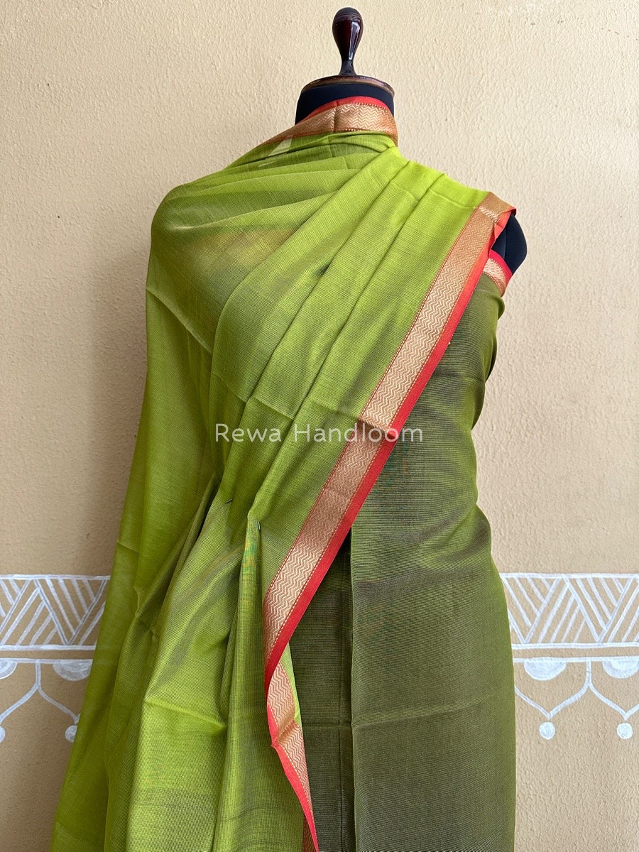 Maheshwari Green-Parrot Green Tissue Buta Dress Material TPT02