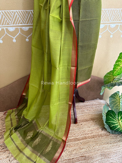 Maheshwari Green-Parrot Green Tissue Buta Dress Material TPT02