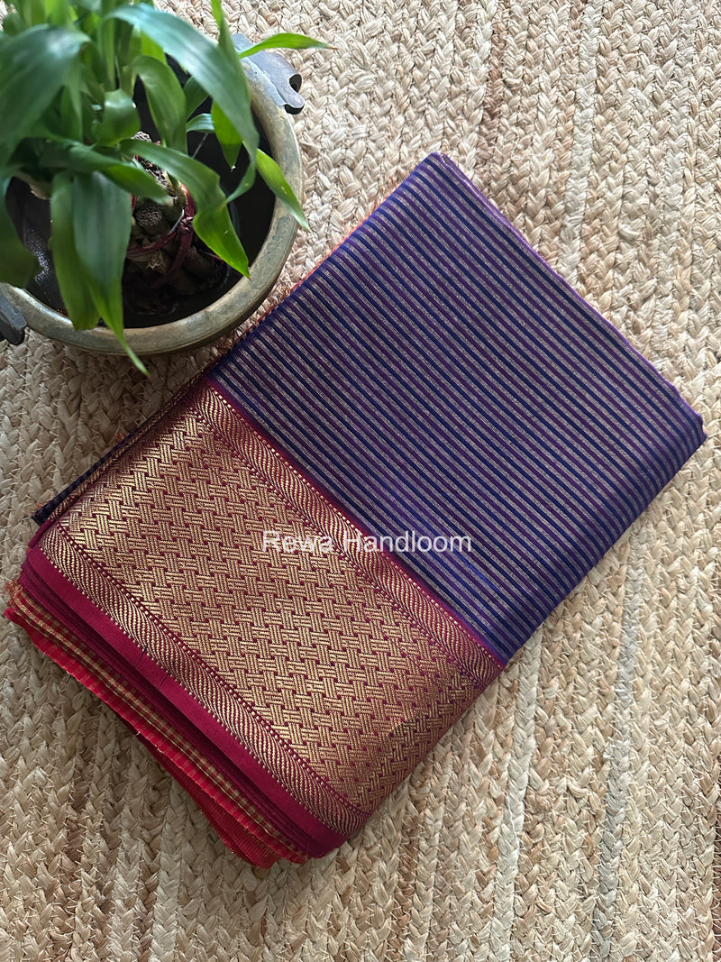 Exclusive Maheshwari Purple Tissue Silk Saree ZTS0184