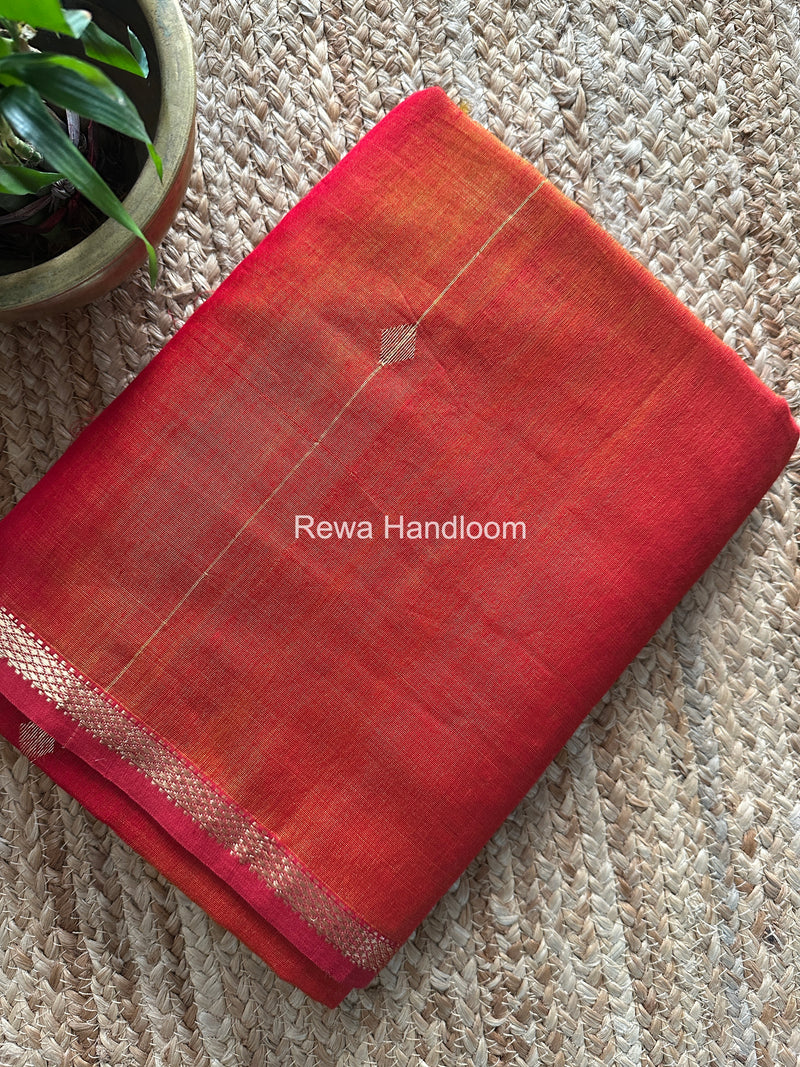 Red Lining Butti Shaded Maheshwari Saree SBS0101